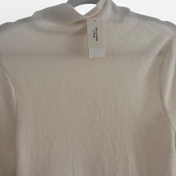 Abercrombie & Fitch Merino Cream Wool Turtleneck Sweater Academia Knit (M) - Picture 4 of 6